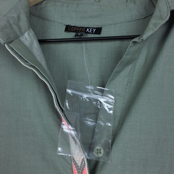 COPPER KEY Shirt Button Up Long Sleeve Embroidered Hi Lo Southwestern Size Small - Picture 6 of 11